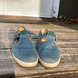 90's Vtg Denim Shoes - T-Strap Mary Janes